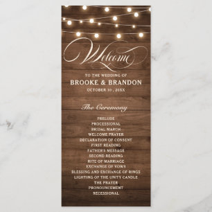 Rustic Burgundy Floral Mason Jar Wedding Programme