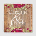 Rustic Burgundy Floral Wedding Magnet<br><div class="desc">Our rustic, watercolor floral wedding design in deep red/burgundy. Click "personalise and then "customise further" to adjust the graphic elements to your liking! The collection of coordinating products is available in our shop, zazzle.com/doodlelulu*. Contact us if you need this design applied to a specific product to create your own unique...</div>