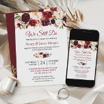 Rustic Burgundy Red Floral Wedding Vow Renewal Invitation<br><div class="desc">Renew your wedding vows in style with this Rustic Burgundy Red Floral Wedding Vow Renewal Invitation. The invitation design features a beautiful and sophisticated floral arrangement of watercolor flowers in rich shades of burgundy and red, with a rustic wood background that gives it a warm and charming feel. The layout...</div>