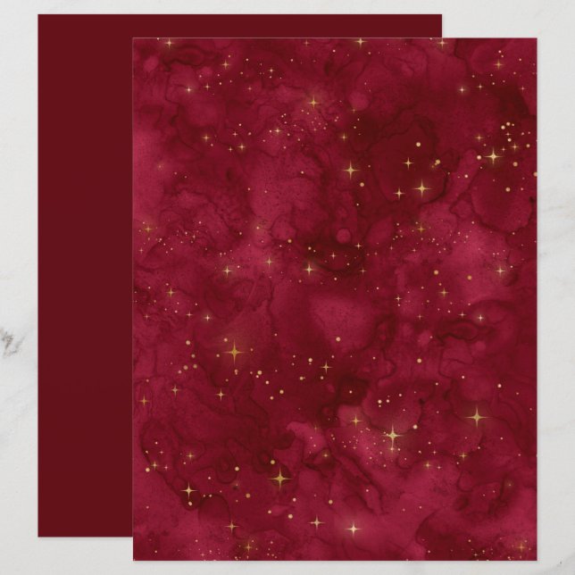 Rustic Burgundy Red Texture Scrapbook Paper (Front/Back)