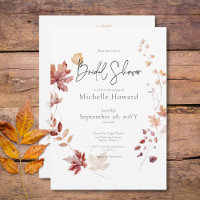 Rustic Burgundy & Rust Fall Leaves Bridal Shower