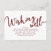 Rustic Burgundy script, Wedding Wishing Well