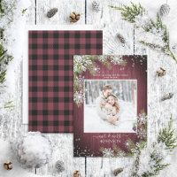 Rustic Burgundy Snowflake New Mr & Mrs Photo