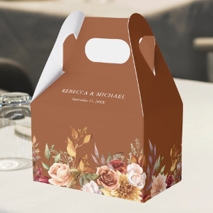 Rustic Burgundy Terracotta Floral Wedding  Favour Box
