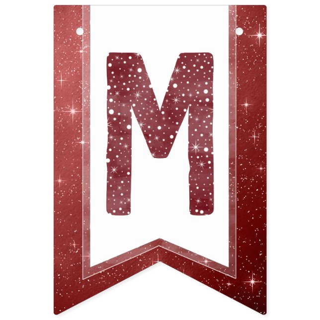 Rustic Burgundy Watercolor Typography Believe Bunting (Twelfth Flag)