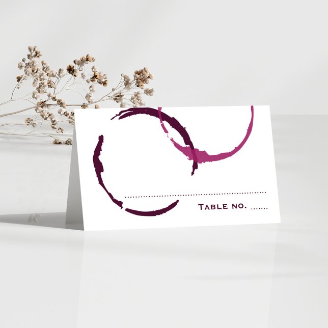 Rustic Burgundy Wine Stain Wedding Place Card (Creator Uploaded)