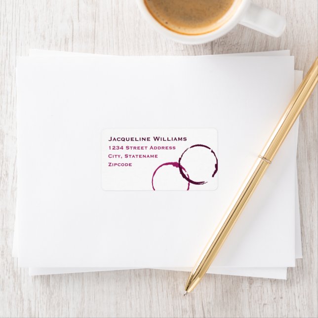 Rustic Burgundy Wine Wedding Return Address Label (Insitu)