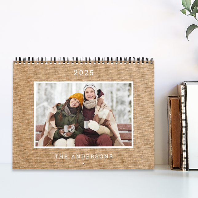 Rustic Burlap 2025 Photo Calendar (Creator Uploaded)