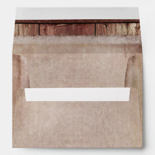 Rustic Burlap and Barn Wood Country Wedding Envelopes