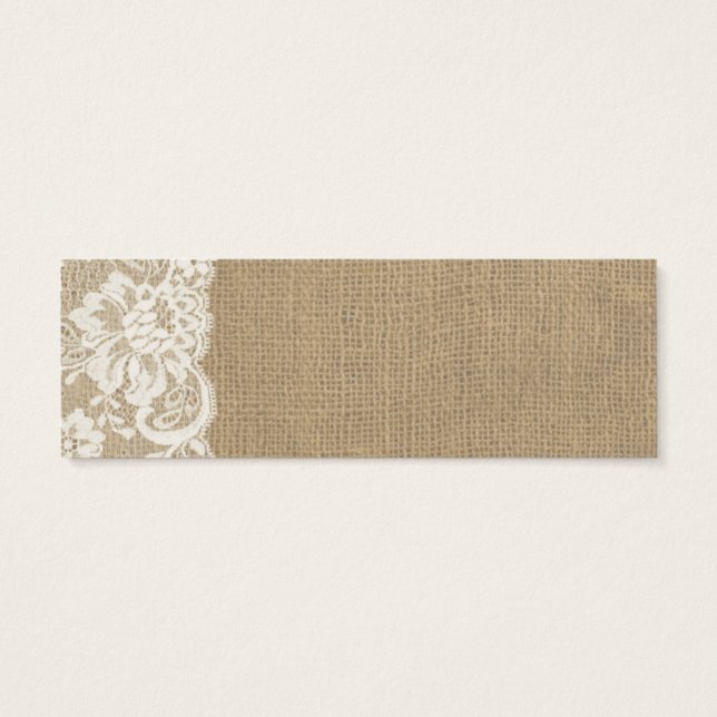 Rustic Burlap and Lace Wedding Place Card (Back)