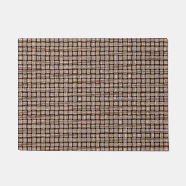 Rustic Burlap Basket Weave Look Doormats (Front)