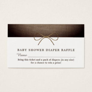 Rustic Burlap Bow, Diaper Raffle Ticket