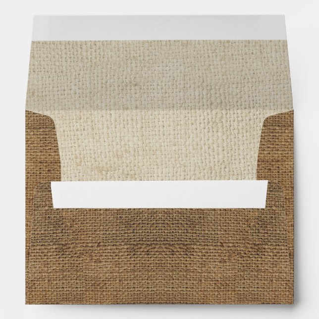 rustic burlap country wedding envelopes (Back (Bottom))