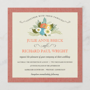 Rustic Burlap Country Wedding Invitations