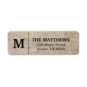 Rustic Burlap Custom Monogram