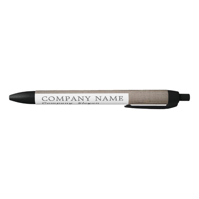 Rustic Burlap Effect Company/Event Black Ink Pen (Bottom)