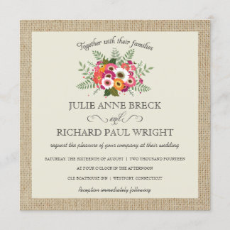 Rustic Burlap Elegant Wedding Invitations