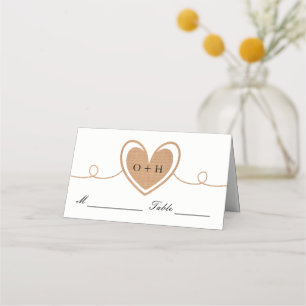 Rustic Burlap Heart   Wedding Place Cards