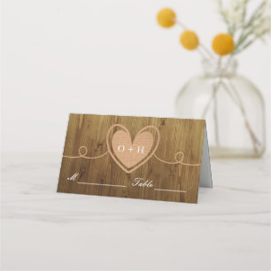Rustic Burlap Heart   Wedding Place Cards