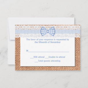 Rustic Burlap & Lace Country Wedding Response Card