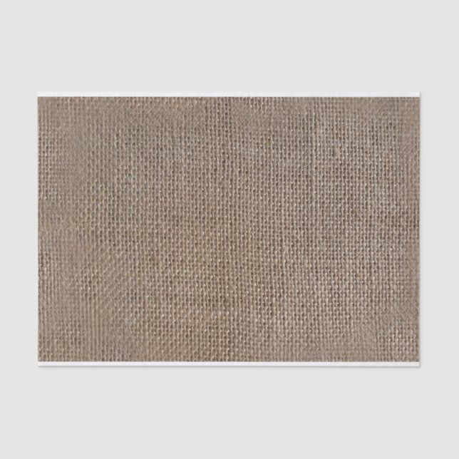 Rustic Burlap-Look Brown Printed Background Tissue Paper (Front)