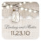 rustic burlap mason jar wedding stickers