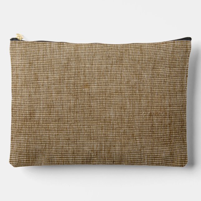 Rustic Burlap Nature Pattern Accessory Pouch  (Front)