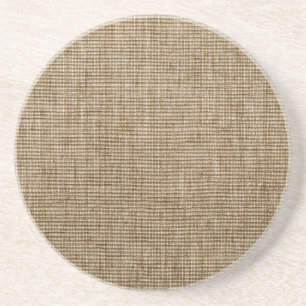 rustic burlap nature pattern coaster