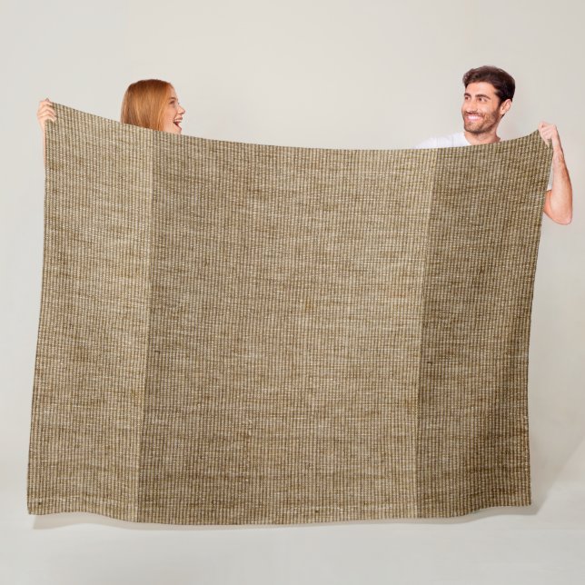 rustic burlap nature pattern fleece blanket (In Situ)