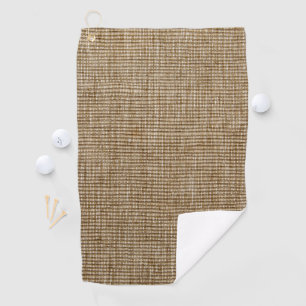 Rustic Burlap Nature Pattern Golf Towel – Earthy