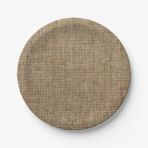rustic burlap nature pattern paper plate