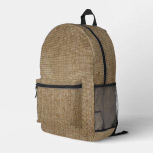 rustic burlap nature pattern printed backpack