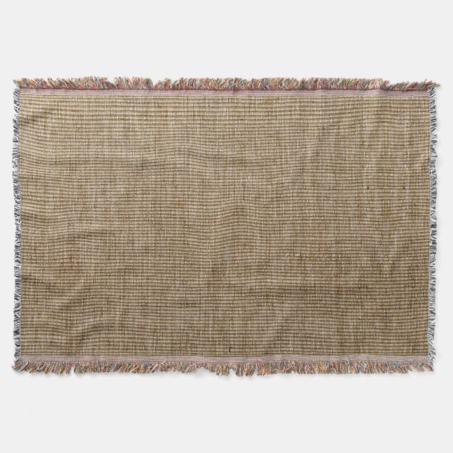 rustic burlap nature pattern throw blanket (Front)