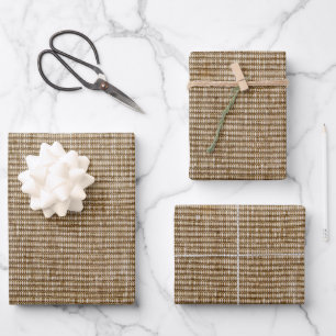 rustic burlap nature pattern wrapping paper sheet