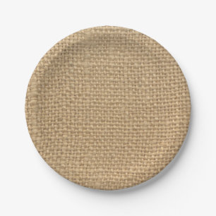 Rustic Burlap Party Paper Plates