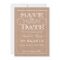 Rustic Burlap Print Save the Date Announcement
