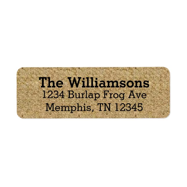 Rustic Burlap Return Address Labels (Front)