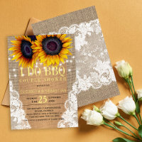 Rustic burlap sunflowers I DO BBQ couple shower