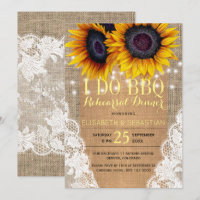 Rustic burlap sunflowers I DO BBQ rehearsal dinner