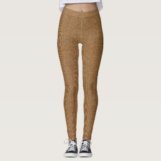 Rustic Burlap Texture Leggings