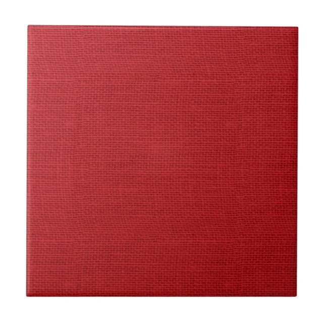 Rustic Burlap Texture Red Tile (Front)