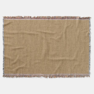 Rustic Burlap Texture Throw Blanket