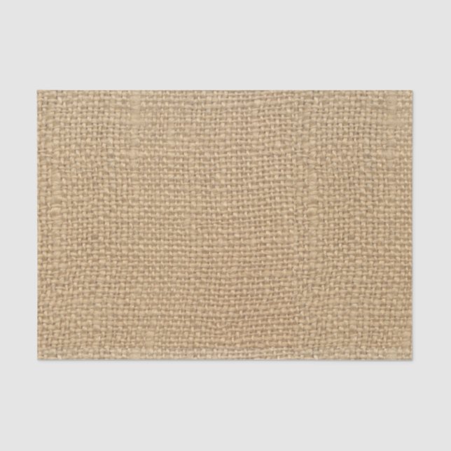 Rustic Burlap Vintage Brown Background Tissue Paper (Front)