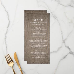 Rustic Burlap Wedding Menu