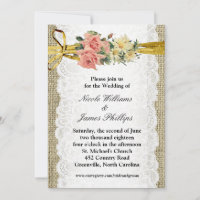 Rustic Burlap & White Lace Romantic Wedding