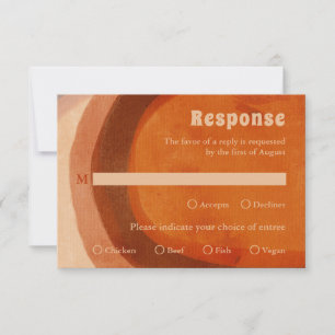 Rustic Burnt Orange Arch Modern Wedding RSVP Card