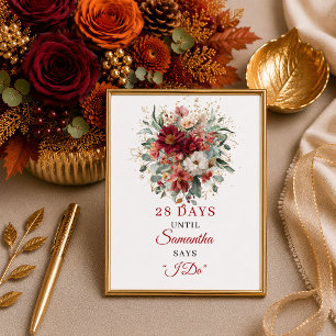 Rustic burnt orange boho bridal shower countdown s poster