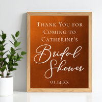 Rustic Burnt Orange Bridal Shower Welcome