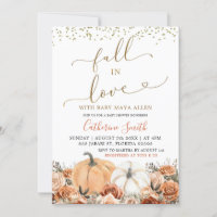 Rustic Burnt Orange Floral Pumpkin Baby Shower