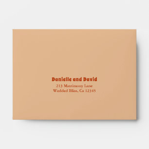 Rustic Burnt Orange Modern RSVP Wedding Envelope